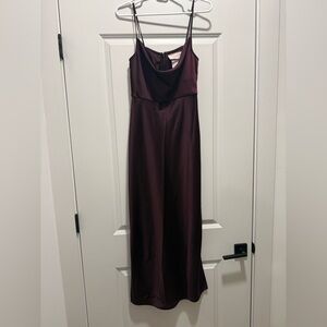 BHLDN Cali Cowl Neck Dress - Burgundy Wine